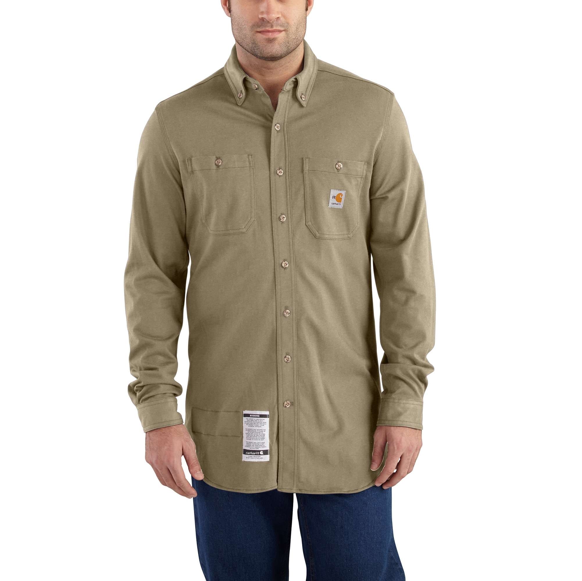 Carhartt Force Cotton Hybrid Shirt in Khaki